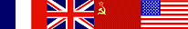 Flaggen von Frankreich, Großbritannien, UDSSR und USA